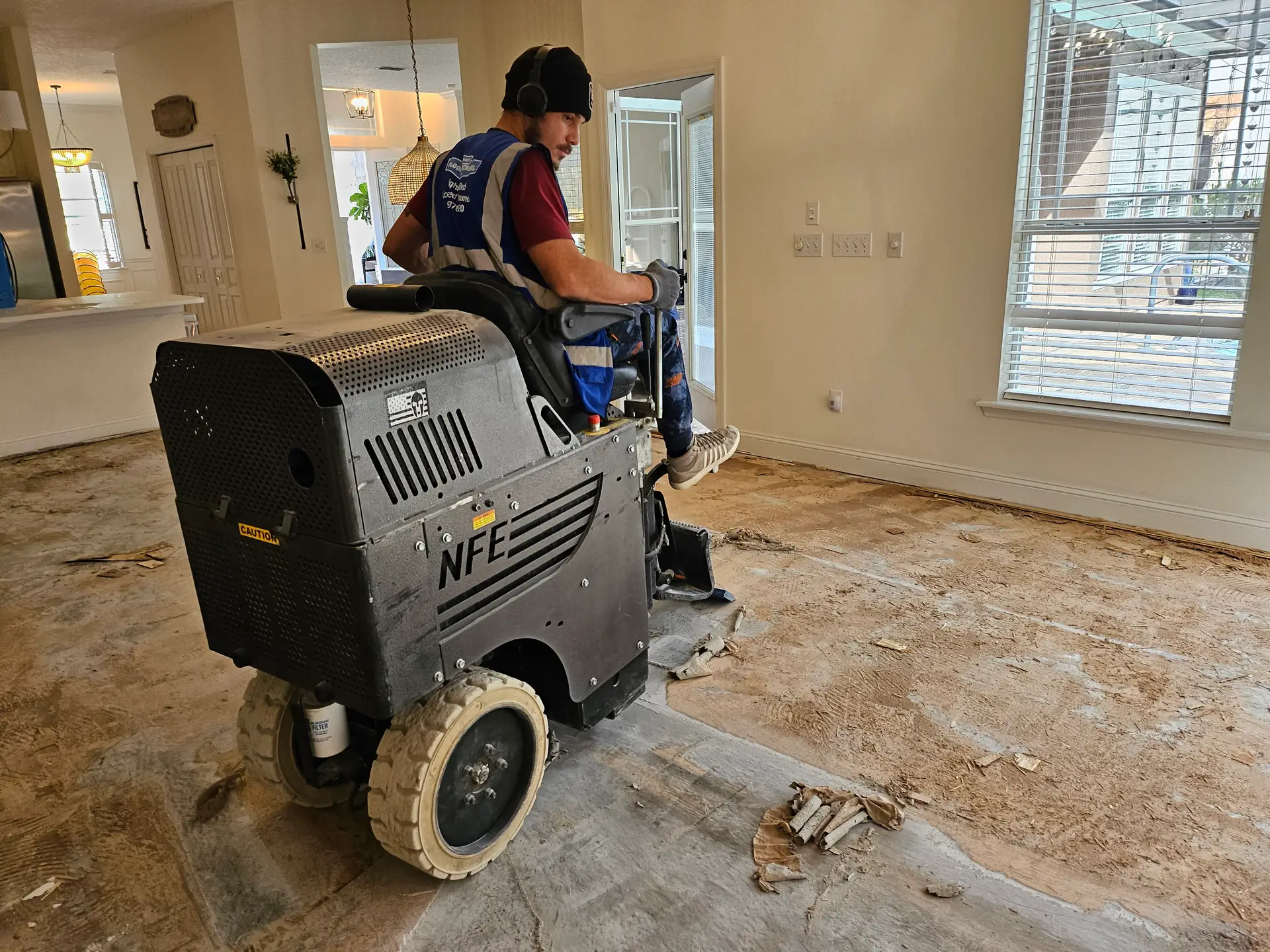 National 5700 ride-on floor scraper — Advanced Flooring Removal Jacksonville FL