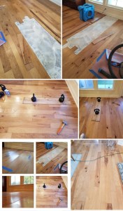 Glue down wood floor repair AFR