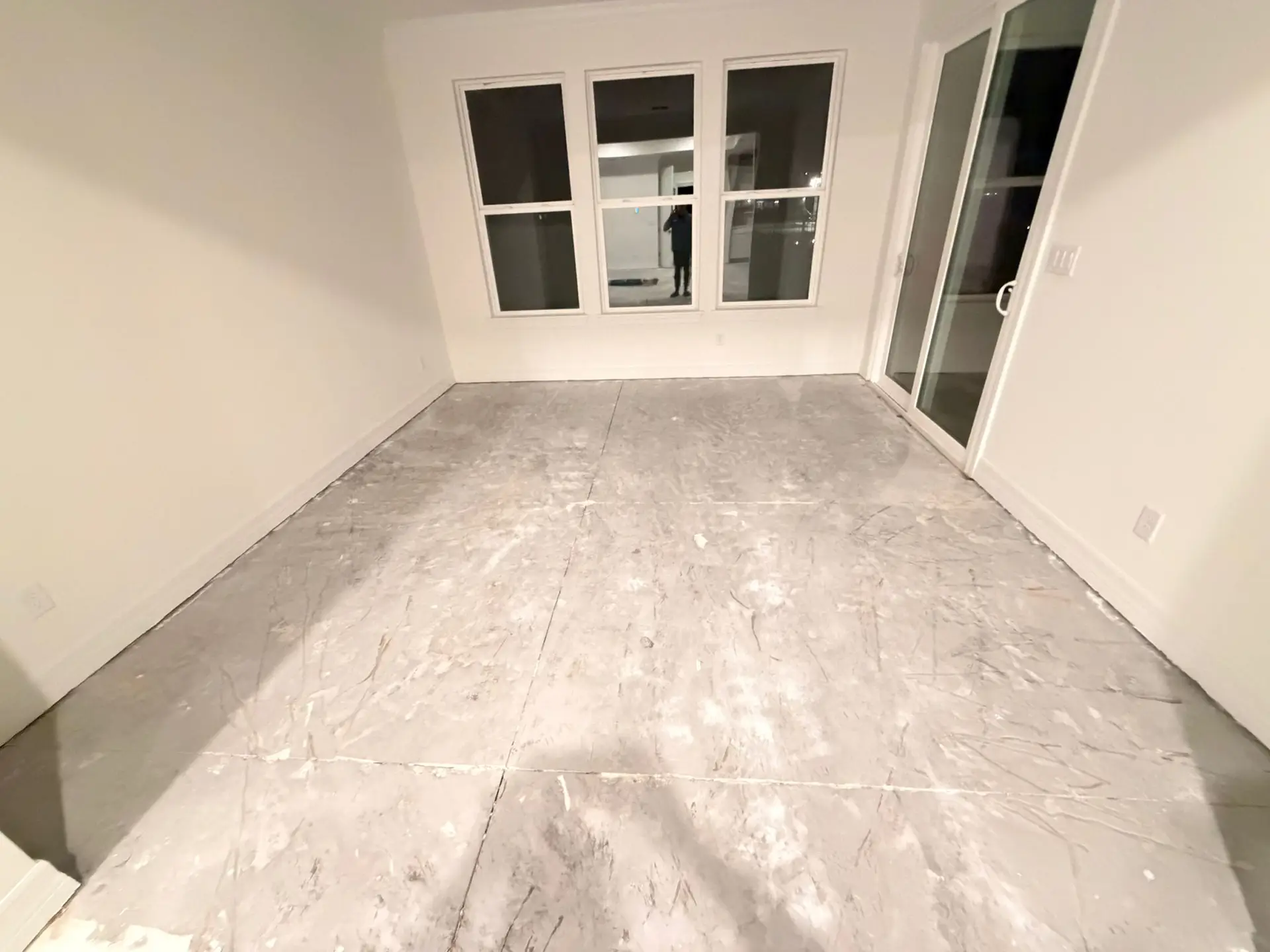 Completed living room tile removal, 175 Head Stream Drive